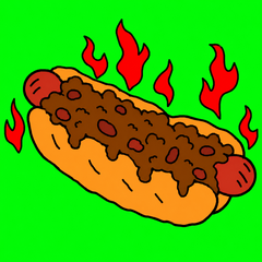 A hot dog buried in chili